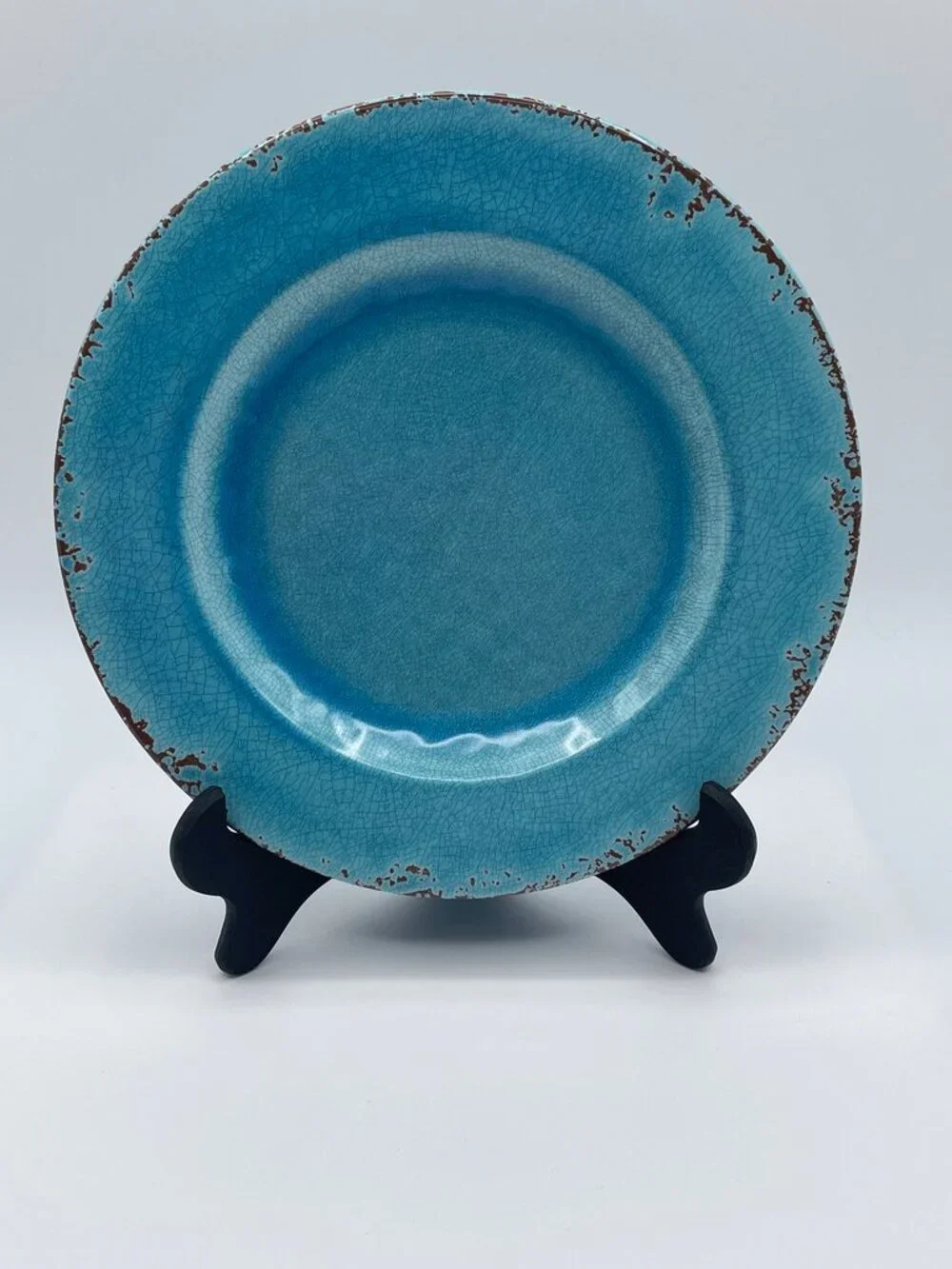 Williams Sonoma Rustic Outdoor Melamine Lot 2 Plates & 2 Bowls Ivory Blue Green
